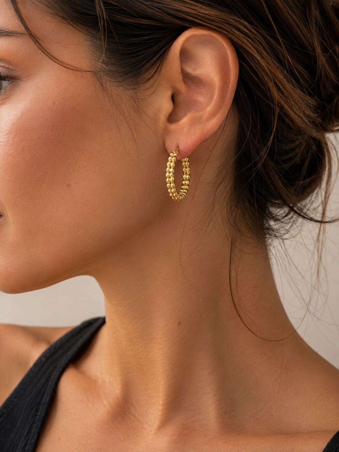 Aros tipo argollas plata bañadas en oro