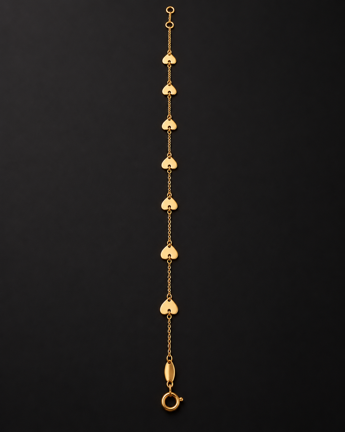 Pulsera en Oro Amarillo 14k con Corazones