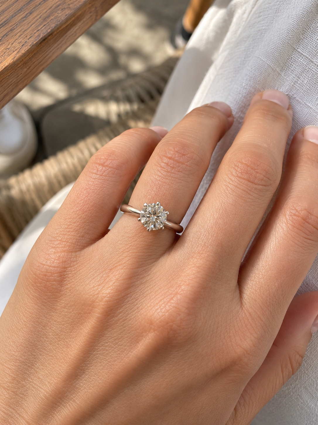 Anillo Platino Solitario