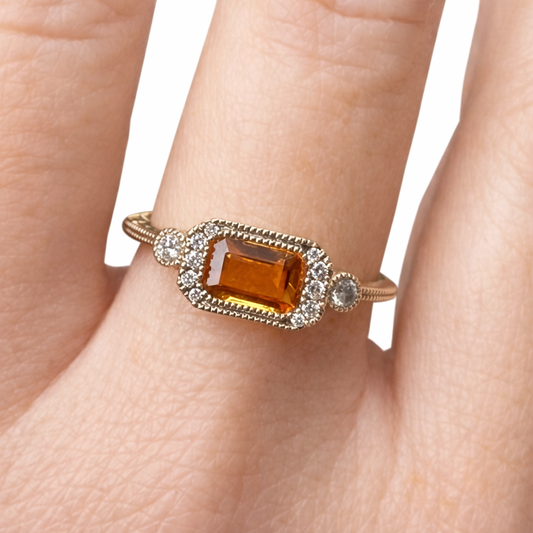 Anillo de Citrino 10k