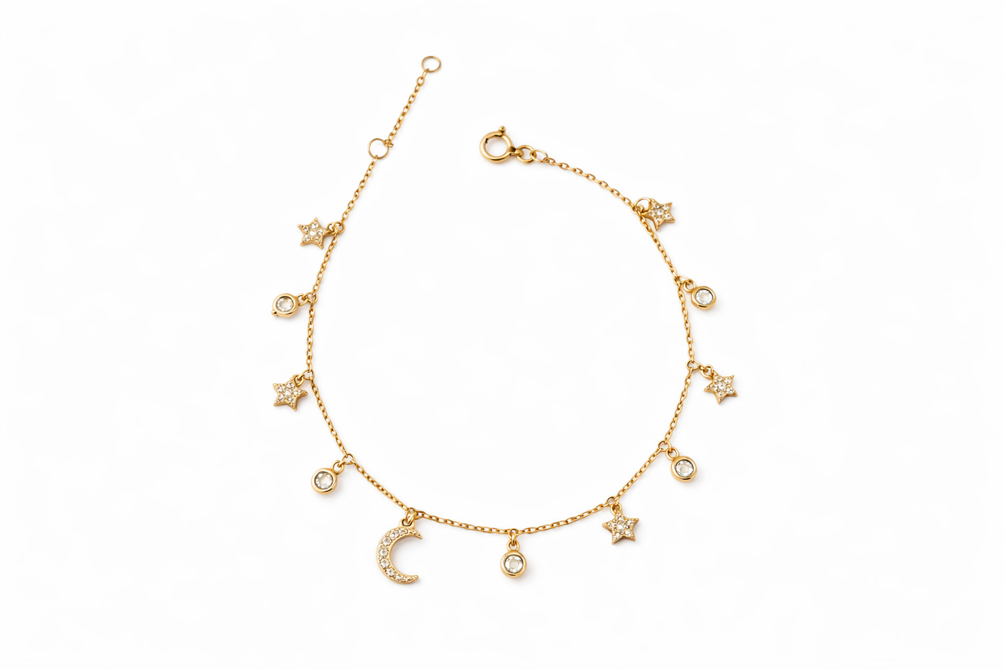 Pulsera de Oro Amarillo 14k con Dije Circular