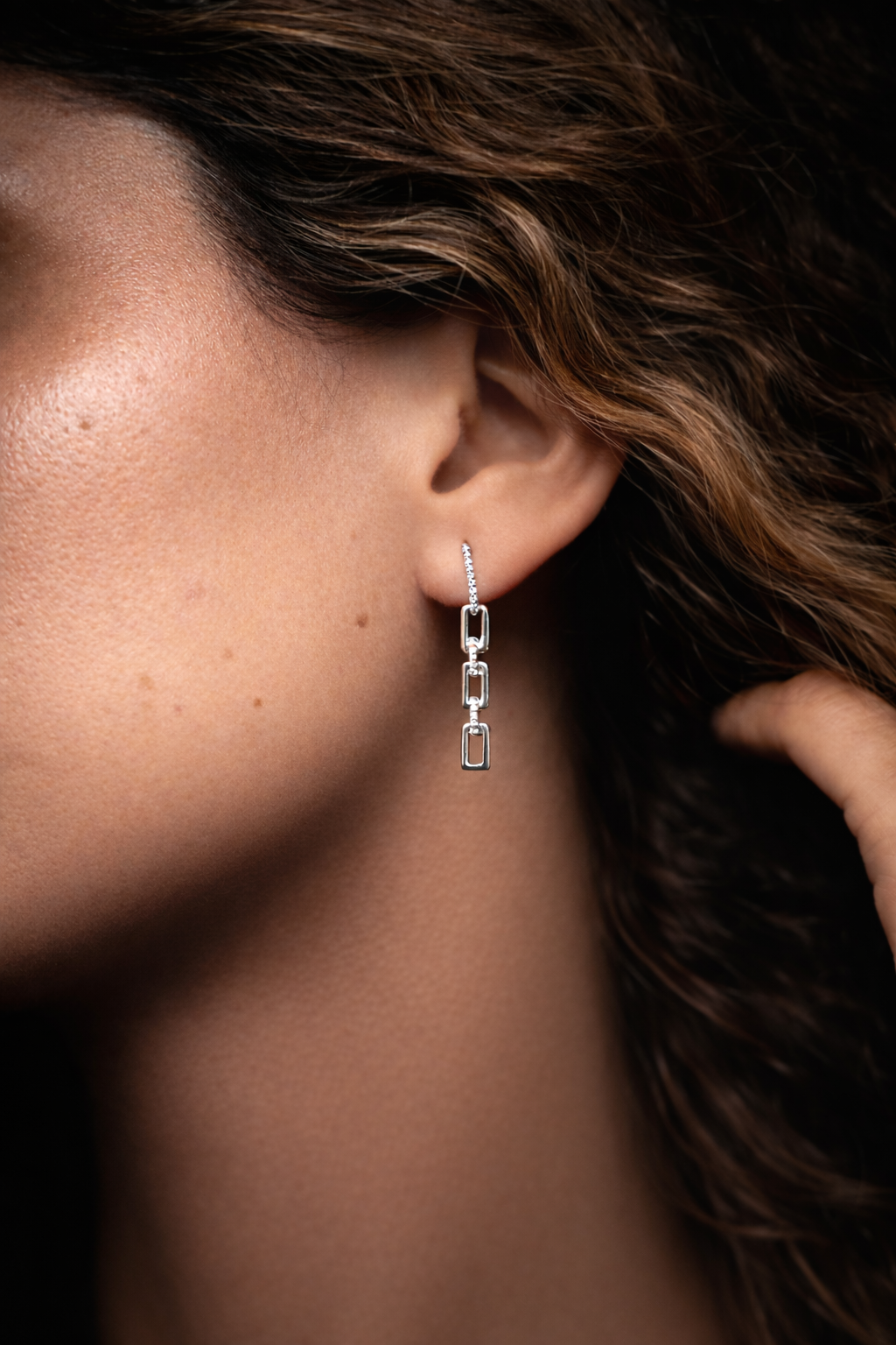 Aros Oro Blanco Diamantes