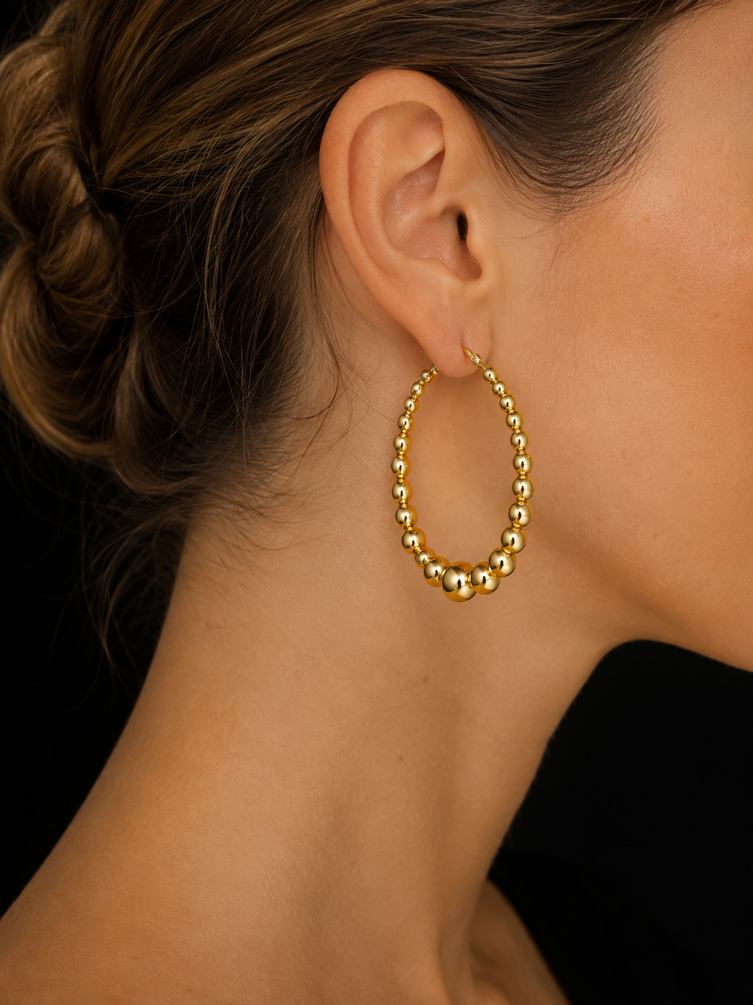 Aros tipo argollas plata bañadas en oro