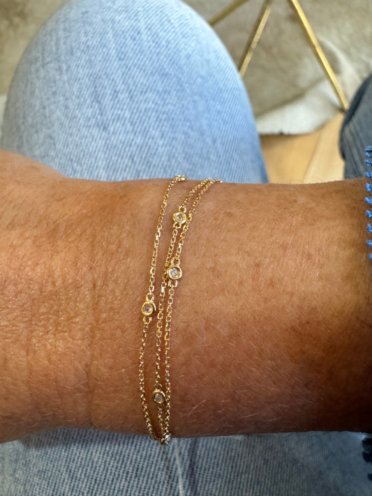 Pulsera de Oro Amarillo 14k con Detalles Delicados