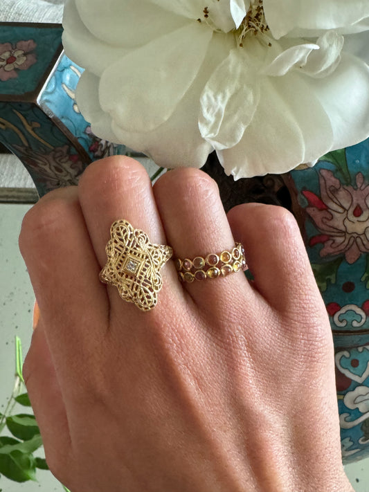 Anillo Sinfín Doble Oro 18k