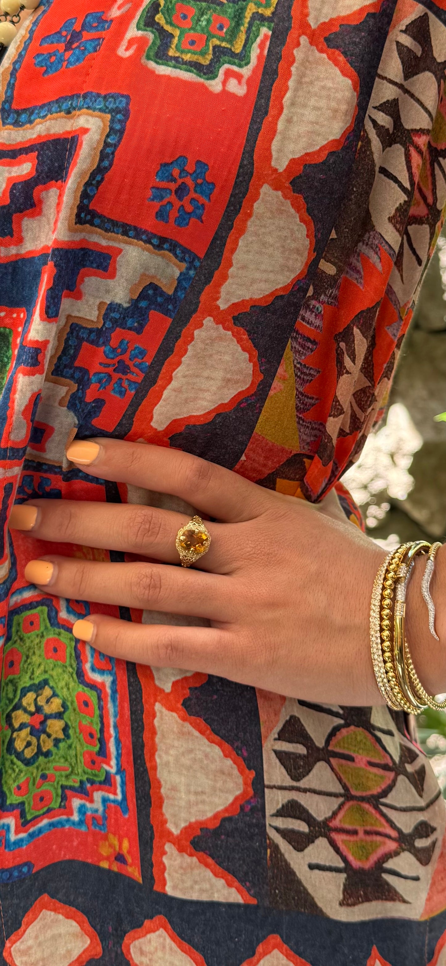 Anillo de Citrino en Oro Amarillo