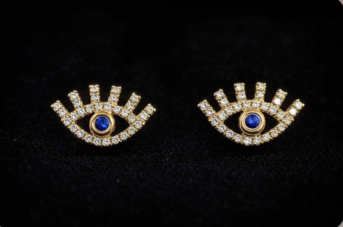 Aros en Oro Blanco 14k con Estrella