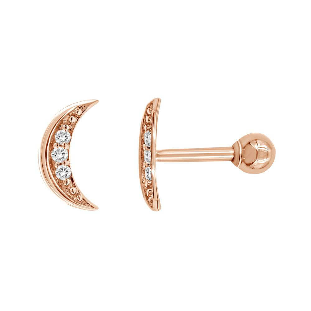Aro en oro rosado 18k con diseño de luna