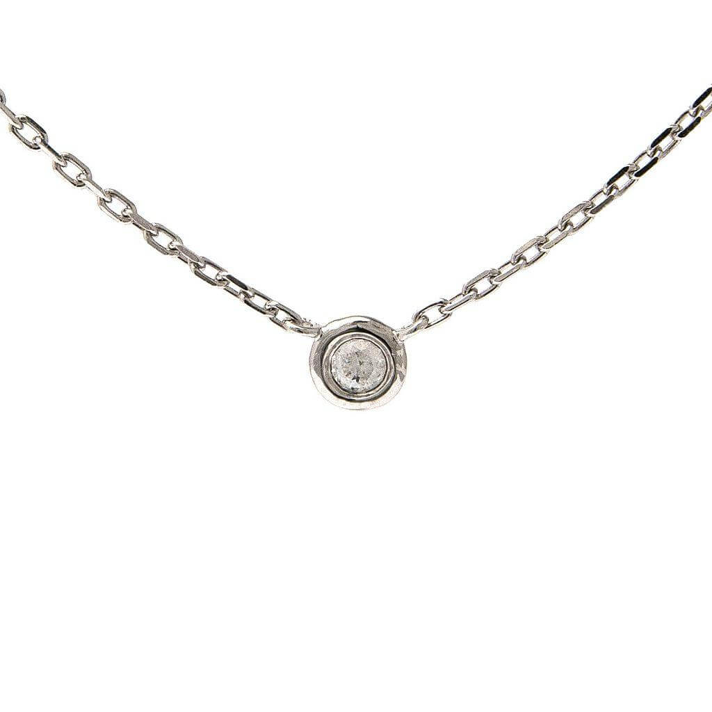 Collar de Plata Rodinada con Diamante Natural