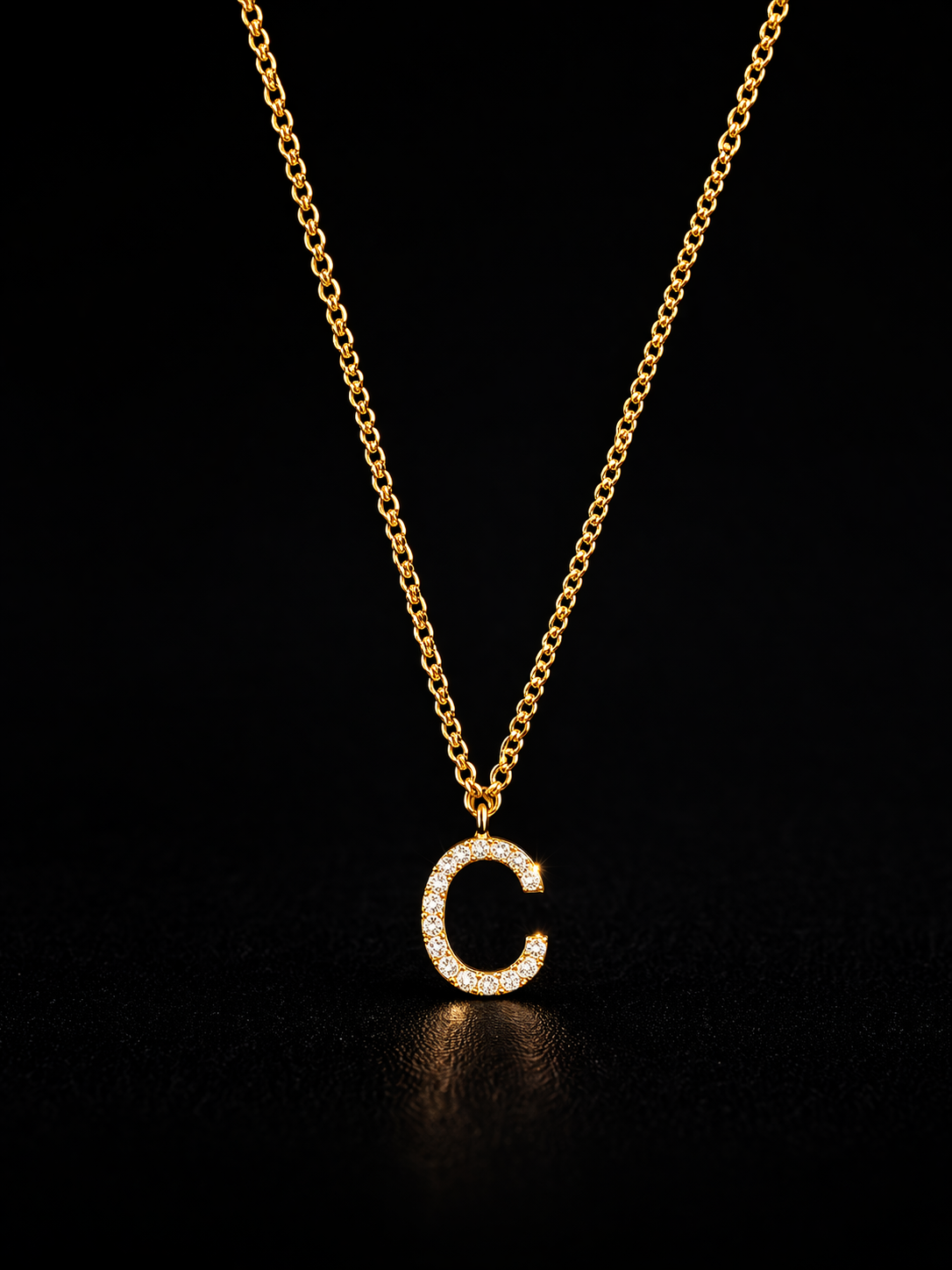 Collar inicial letra C en Oro Amarillo 14k y brillantes (copia 2)