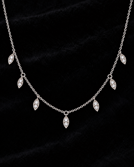 Collar en Oro Blanco14k y brillantes