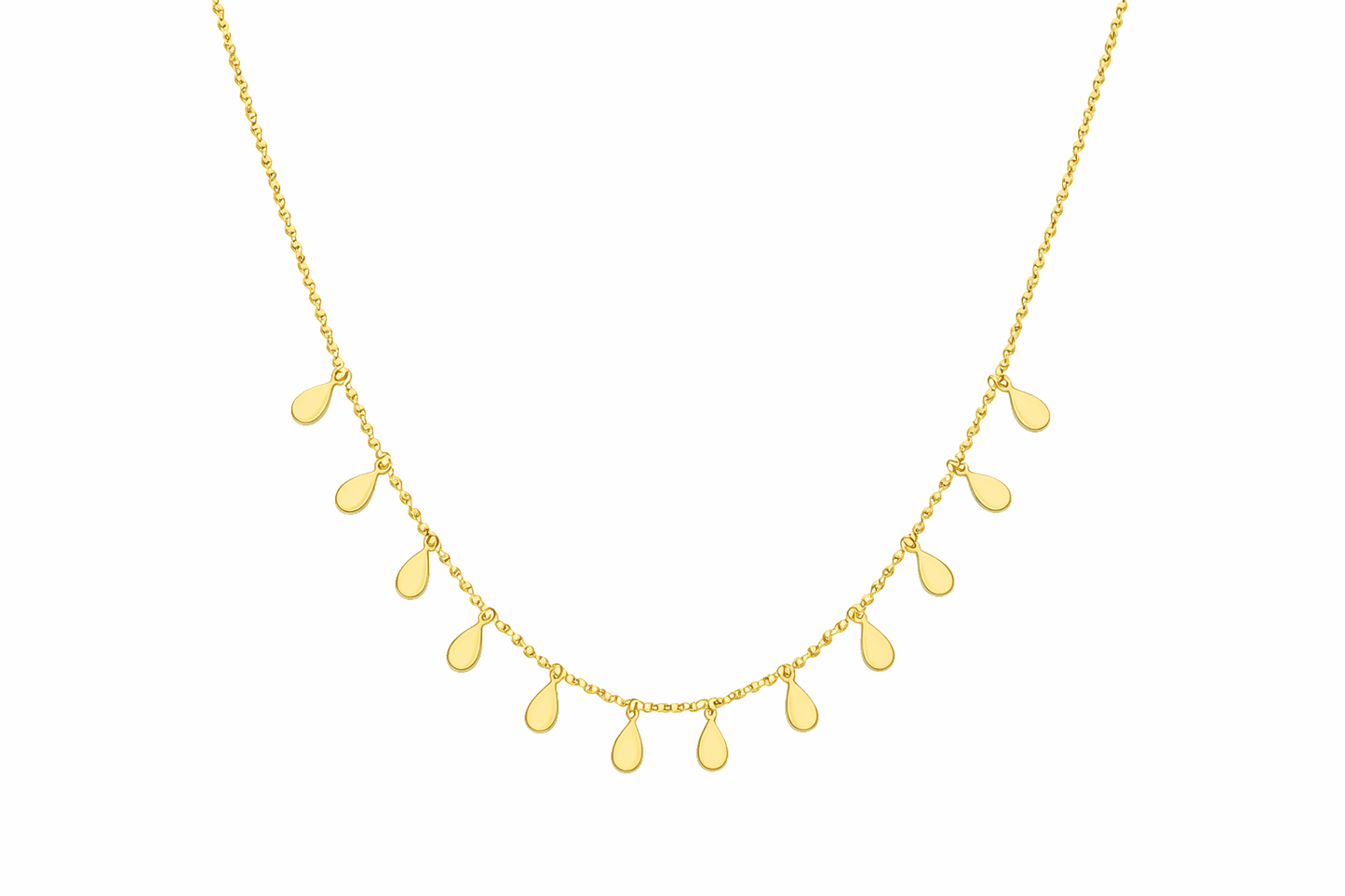 Collar Oro 14k con 12 gotas Colgando