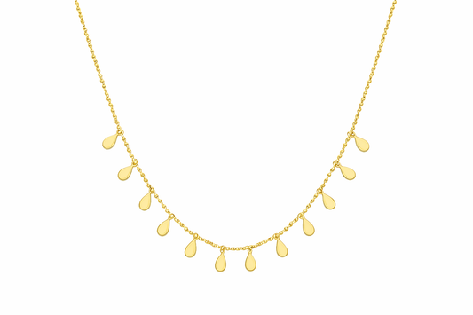 Collar Oro 14k con 12 gotas Colgando