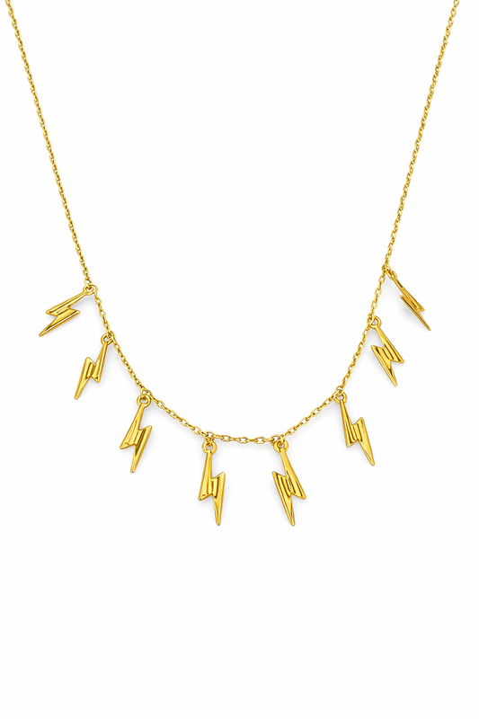 Collar Oro 14k con 8 Rayos Colgando