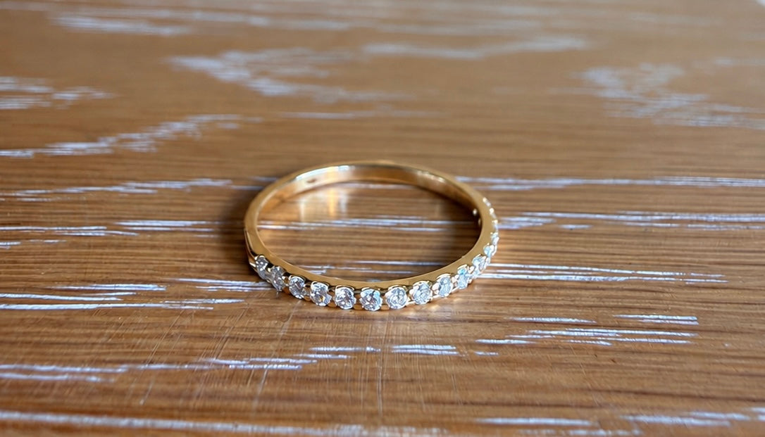 Anillo Cintillo oro Amarillo 14k con 0,25ct Brillantes Laboratorio