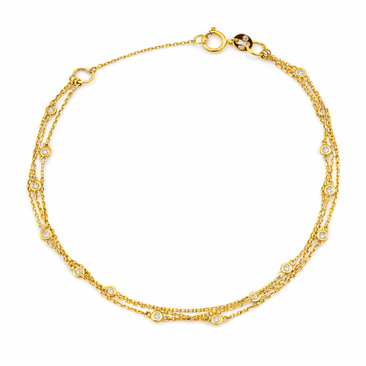 Pulsera de Oro Amarillo 14k con Detalles Delicados
