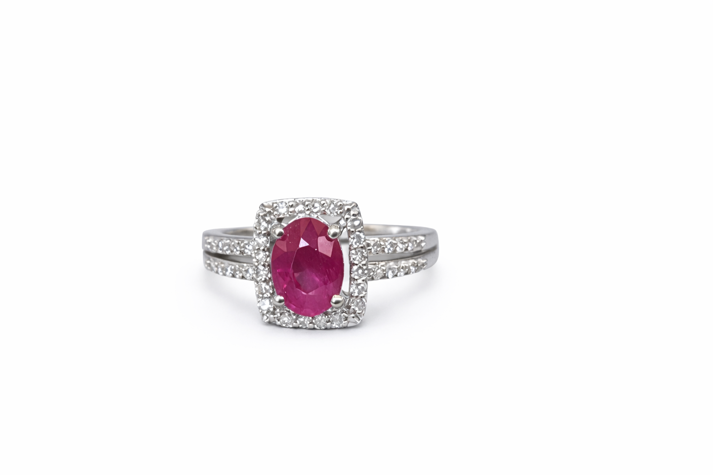 Anillo de Rubí y Oro Blanco