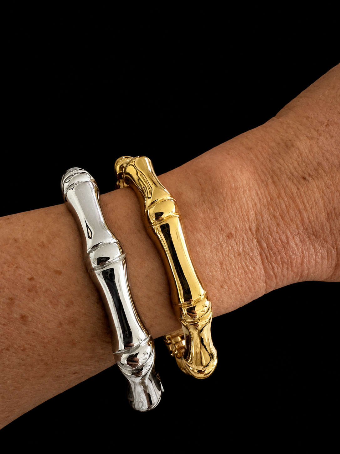 Pulsera Tipo Esclava de Plata italiana bañada en oro