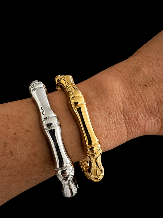 Pulsera Tipo Esclava de Plata italiana bañada en oro