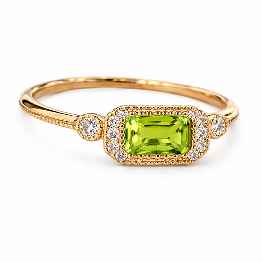 Anillo de Peridoto 10k