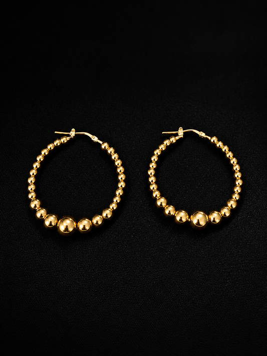 Aros tipo argollas plata bañadas en oro