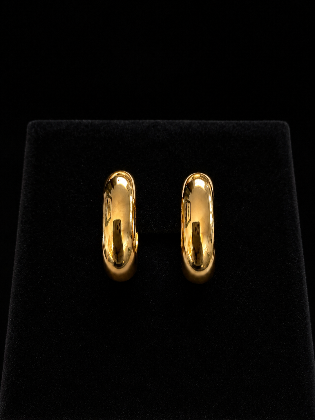 Aros tipo argollas bombe plata bañadas en oro