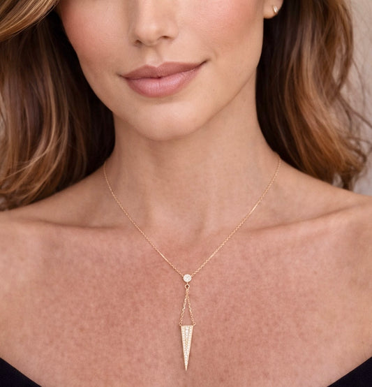 Collar Lariat en Oro Amarillo 14k