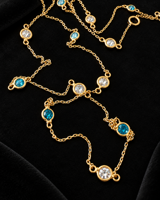 Collar 15 brillantes en bisel  en Oro 18k