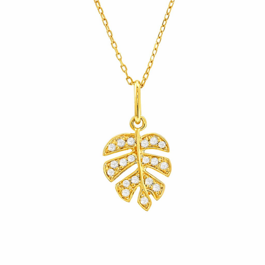 Collar Hoja en Oro 14k