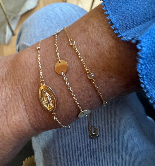 Pulsera en Oro Amarillo 14k con círculos