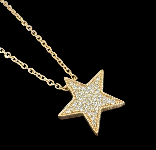 Collar Estrella de Diamantes en Oro 14k