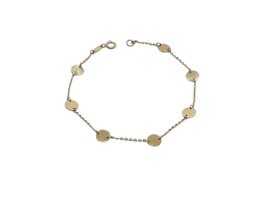 Pulsera en Oro Amarillo 14k con círculos
