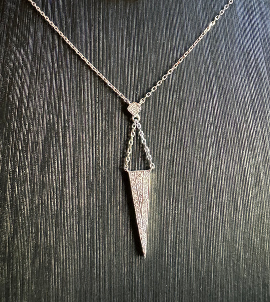 Collar Lariat en Oro Blanco14k