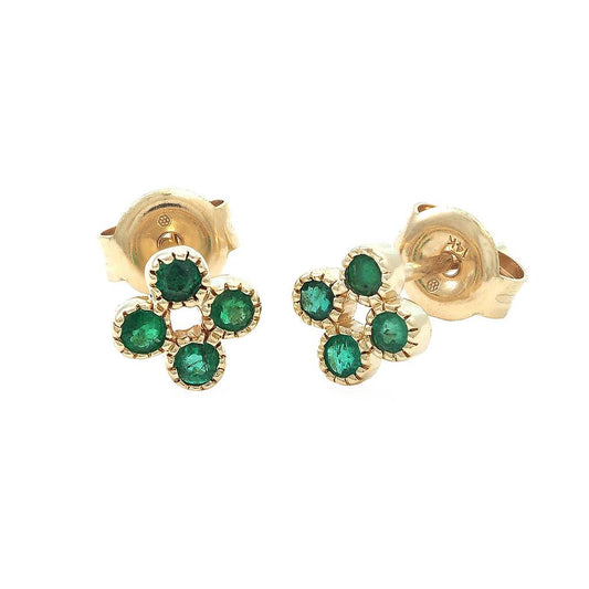 Aros Esmeralda en Oro Amarillo 14k