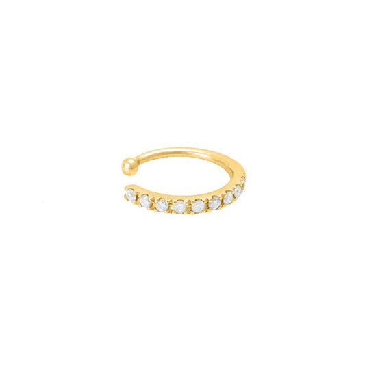 Ear Cuff con Diamantes en Oro Amarillo 14k